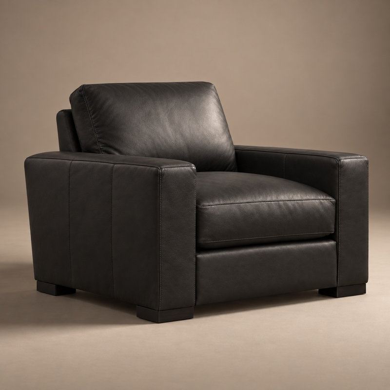Rocket Luxury 100% Top Grain Leather Chair, Made to Order, Berkshire Onyx
