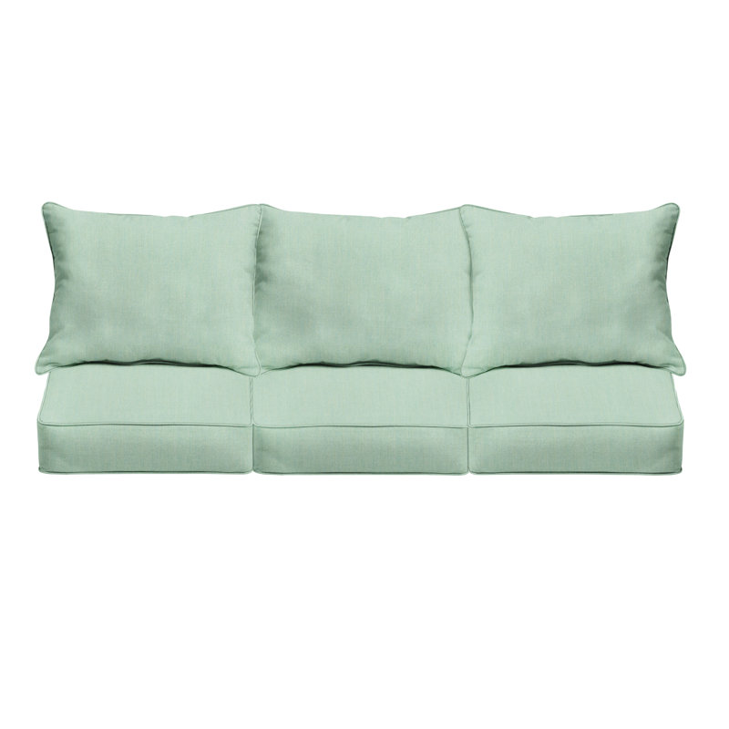 Sunbrella Outdoor Deep Seating Sofa Pillow and Cushion Set, Sunbrella - Canvas Spa, 23.5 in W x 23 in D x 5 in H
