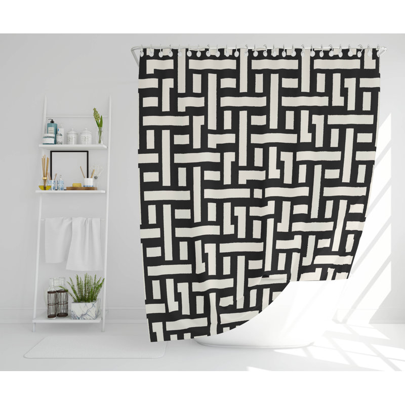 Hortencia Polyester Shower Curtain Set, 168cm H x 168cm W