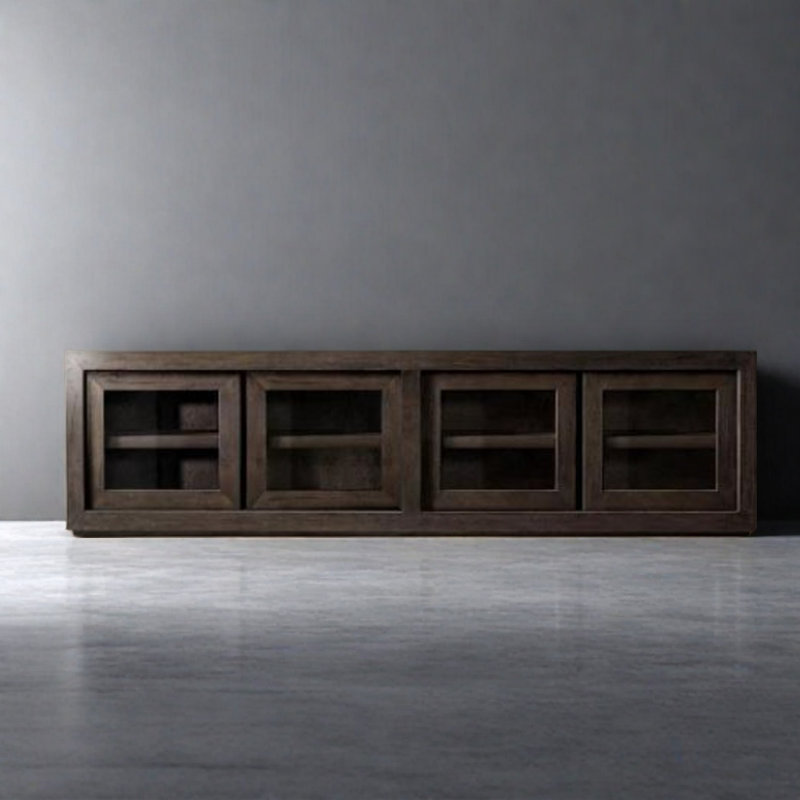Meuble télé américain simple, Bois brun foncé