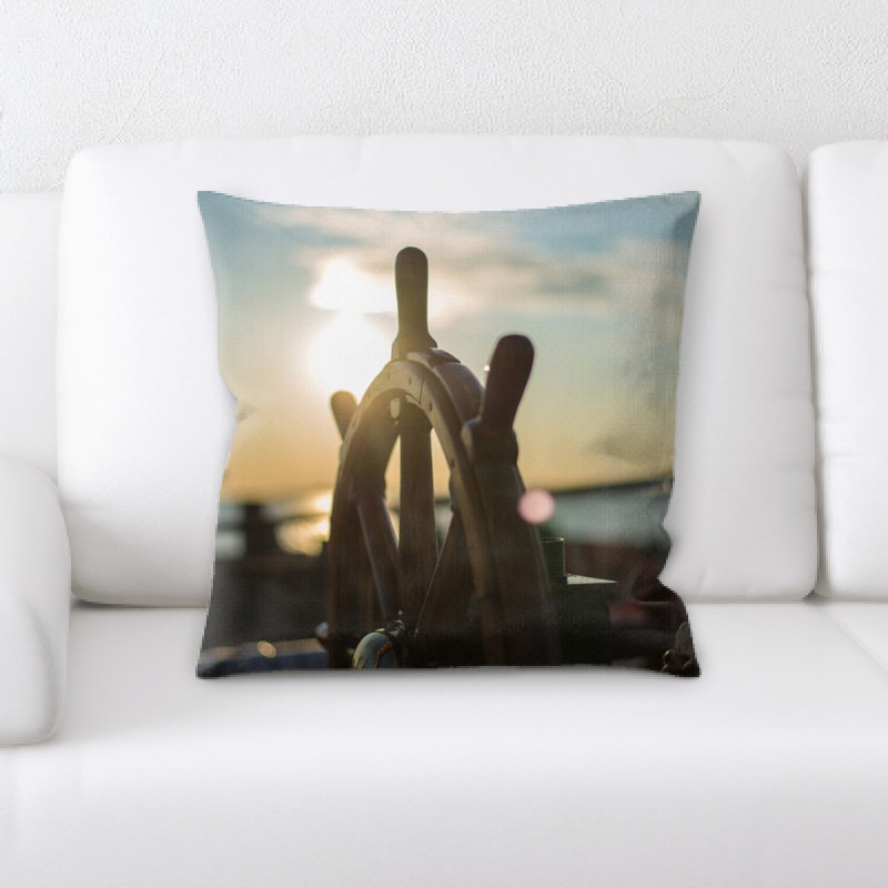 Steering Wheel Microsuede Reversible Throw Pillow