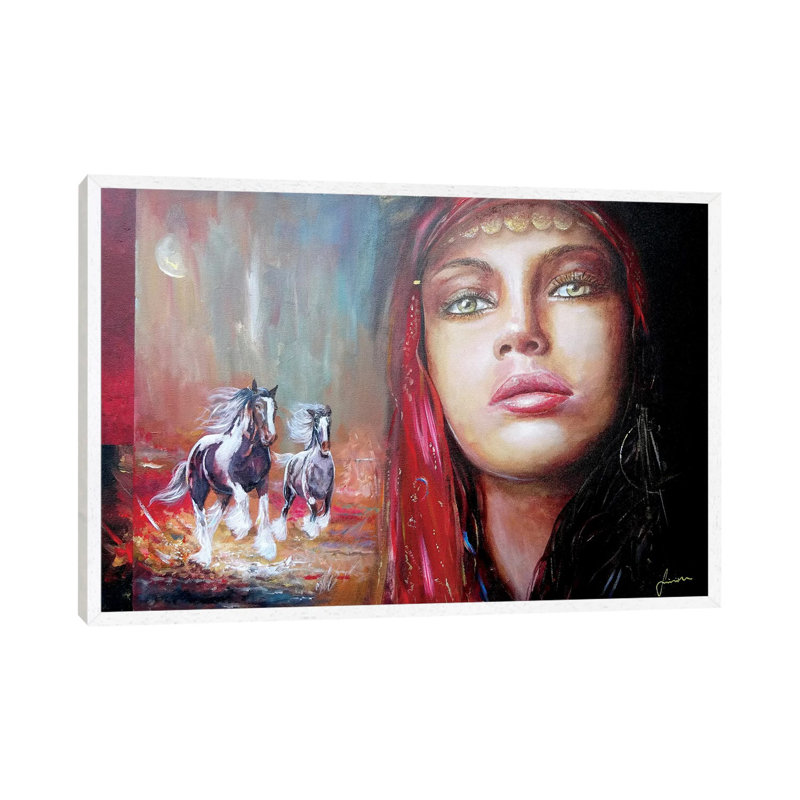 Gypsy Beauty by Sinisa Saratlic - Gallery-Wrapped Canvas Giclée on Canvas, White Framed, 66.04 cm H x 45.72 cm W