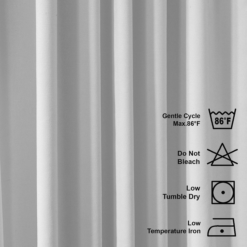 Solid Colour Kitchen Curtain, 45" W x 60" L, Pure White