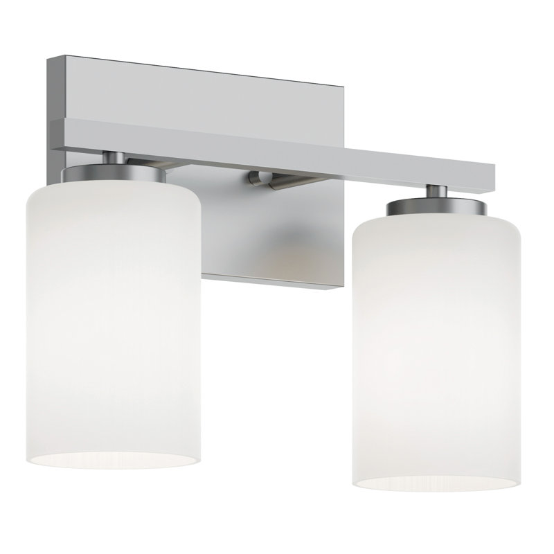 Meuble-lavabo 13 po Hawking - Abat-jour en verre transparent, Nickel satiné