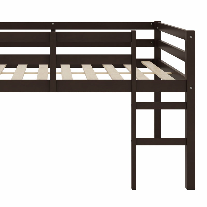 Lit mezzanine en bois avec échelle, Espresso