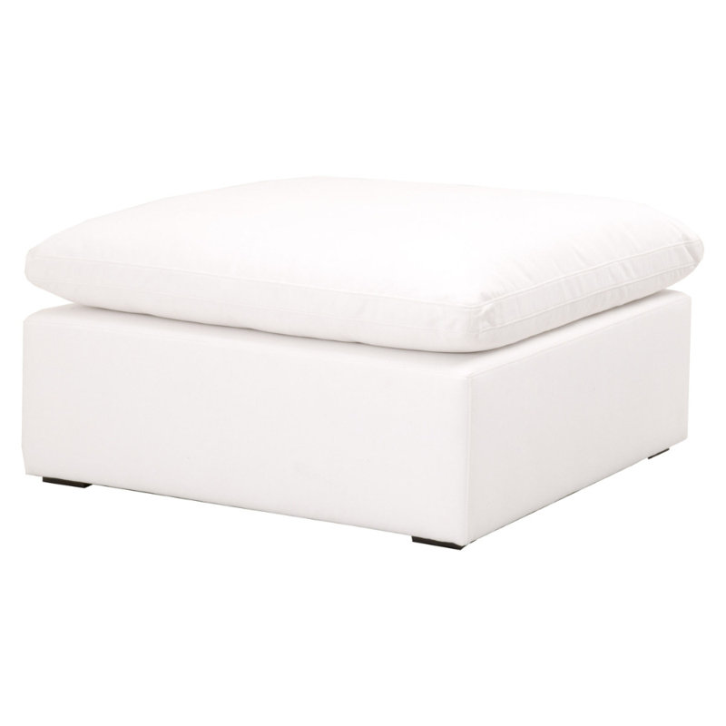 Repose-pieds standard carré de 39,5 po Lillia, Mélange de polyester blanc
