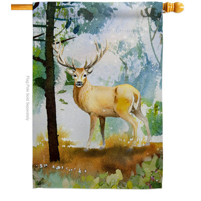 Drapeau de jardin en polyester Forest Deer
