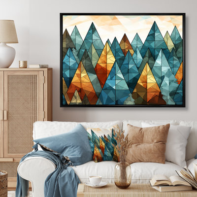 Vert et orange, mosaïque de Noël minimaliste I - art mural minimalisme