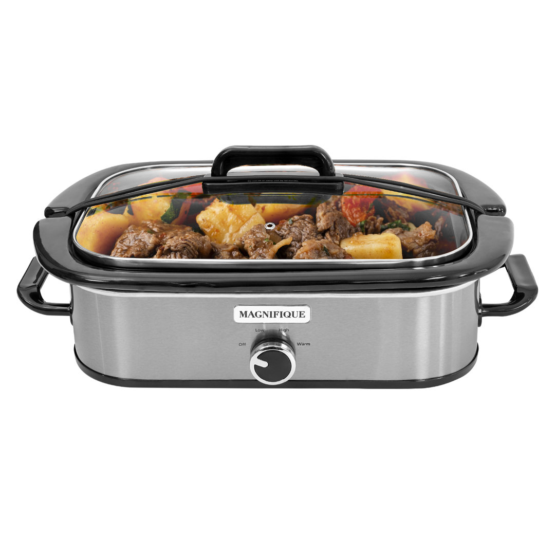 Magnifique 4-Quart Slow Cooker With Casserole Manual Warm Setting HOMECOOKIN 