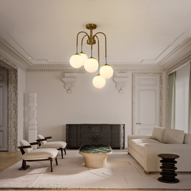 5-Light Sputnik Semi Flush Mount