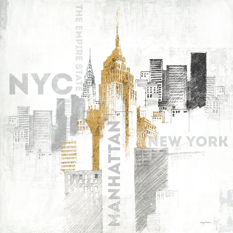 Empire State Building, H 12 po x l 12 po, Non, Toile tendue