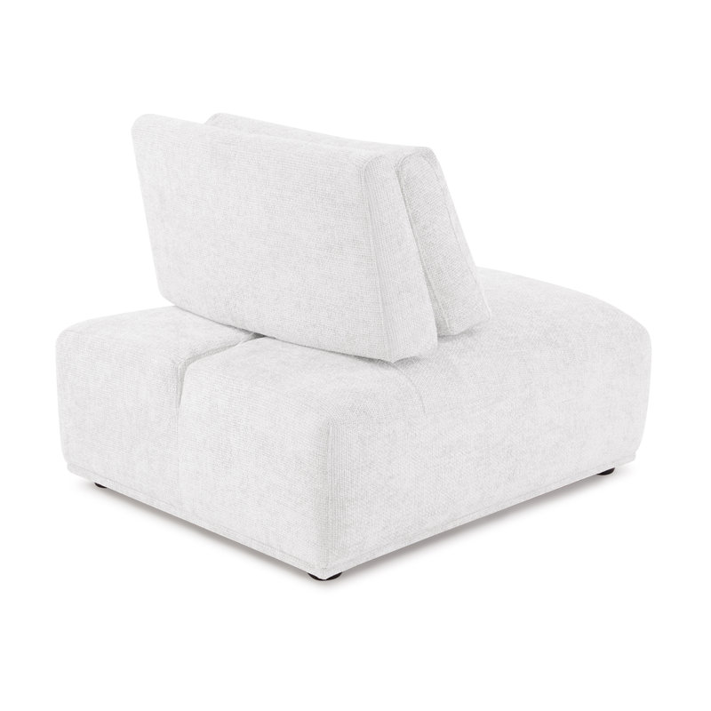 Canapé modulaire 3 pièces Aukeem, Polyester blanc