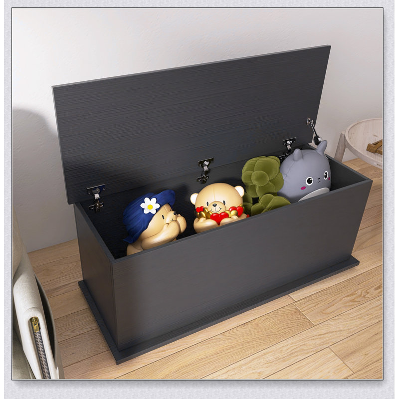 Coffre de rangement relevable avec charnières de sécurité - Banc d'entrée en bois, grande capacité, organisateur de maison multifonctionnel