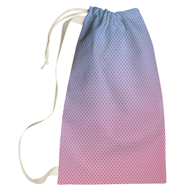 Sac à linge sirène balances, Petit (H 64 po x l 20 po x P 1,5 po), Bleu / Rose