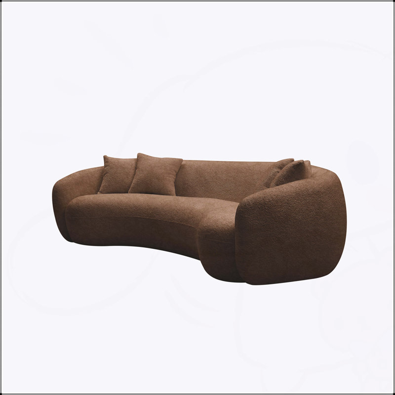 Canapé modulaire à 5 places Boucle, Brun