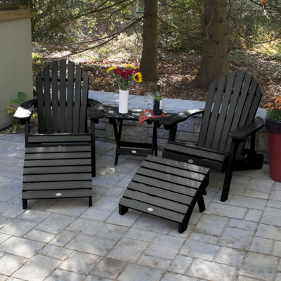 Anette Plastic/Resin Folding Adirondack Chair with Ottoman/Table by Sol 72 Outdoor