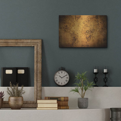 «Vintage Map», art mural en métal, 24 po x 16 po