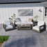 5-Person Aluminum Patio Conversation Set with Hand-painted Frame and Cushions