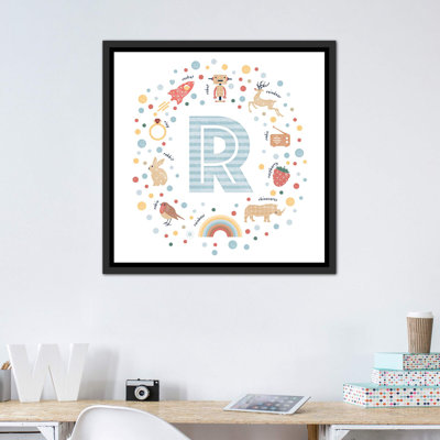 " Illustrated Letter R Blue "