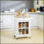 Chariot d'îlot de cuisine 27 pouces avec tiroir, armoire de porte en verre et tablette réglable pour un rangement amélioré