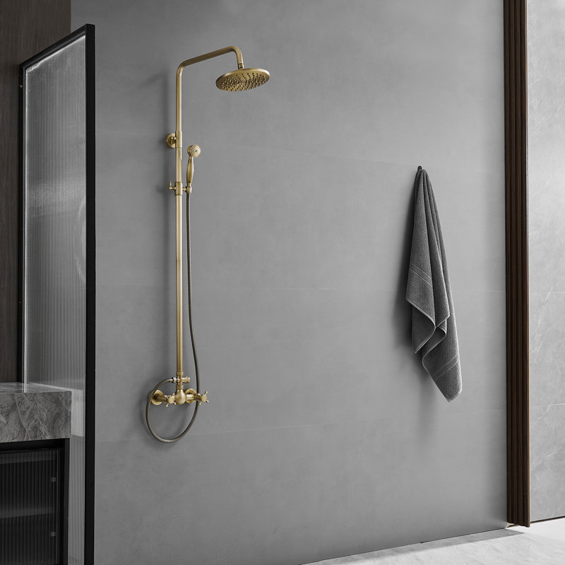 Complete Shower System with Rough in-Valve, Antique Bronze