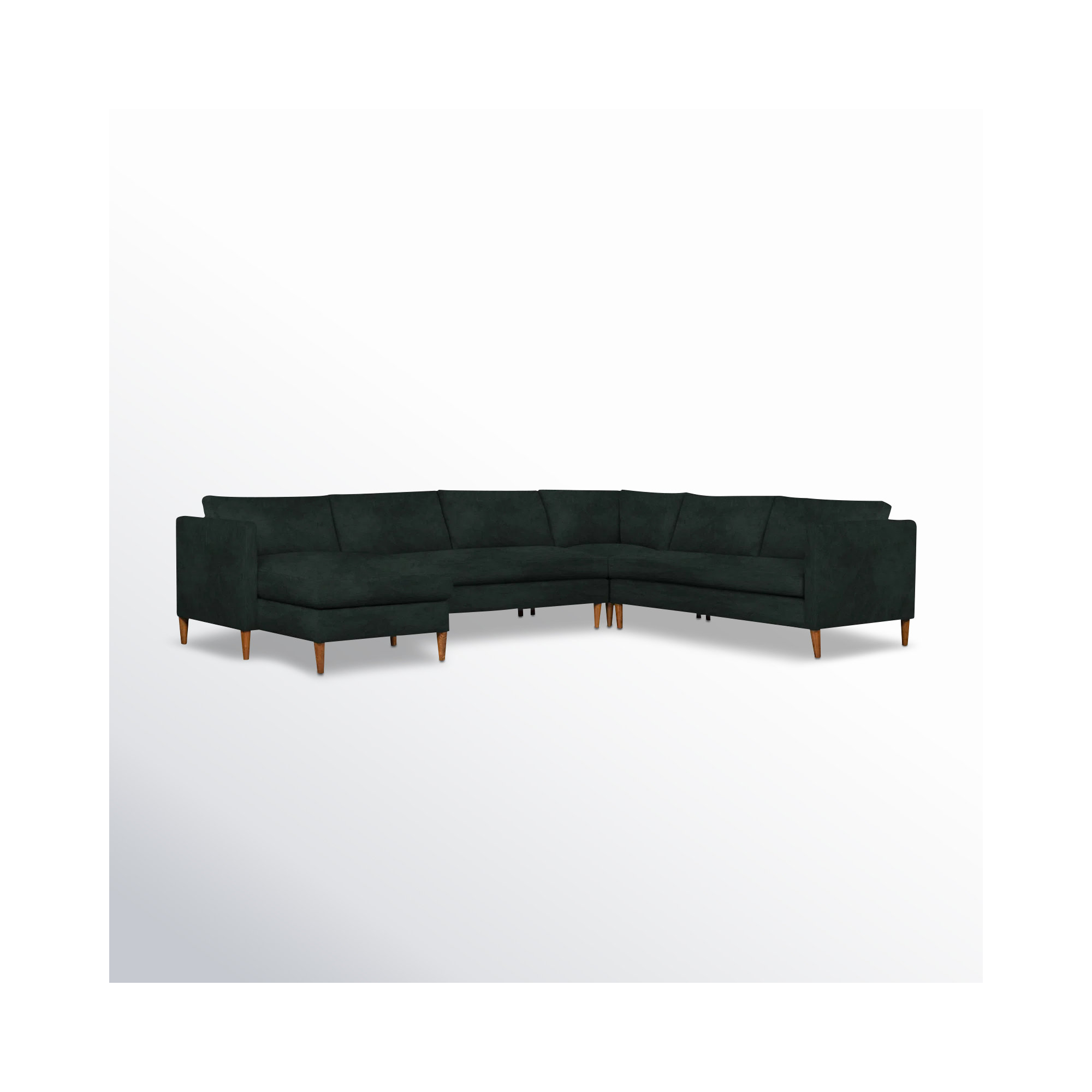 Clifford 4-Piece Upholstered Custom Sectional, Left Hand Facing, Bella Hunter Performance Velvet
