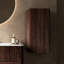 Armoire de salle de bain rétro en noyer de 14 po avec porte et tablette, côté meuble-lavabo moderne, fixation murale, texture,