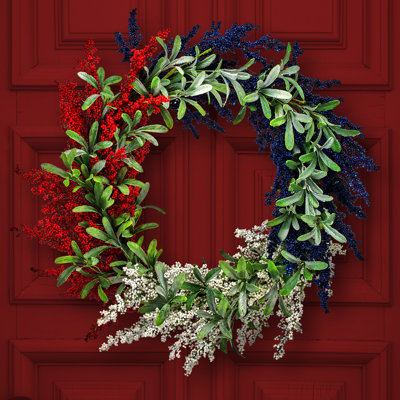 Couronne de polyester patriotique Astilbe 24 po