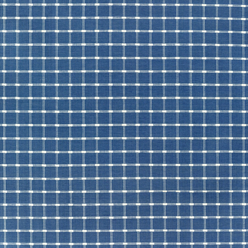 Normant Checks and Stripes II Lison 100% Cotton Fabric, Blue