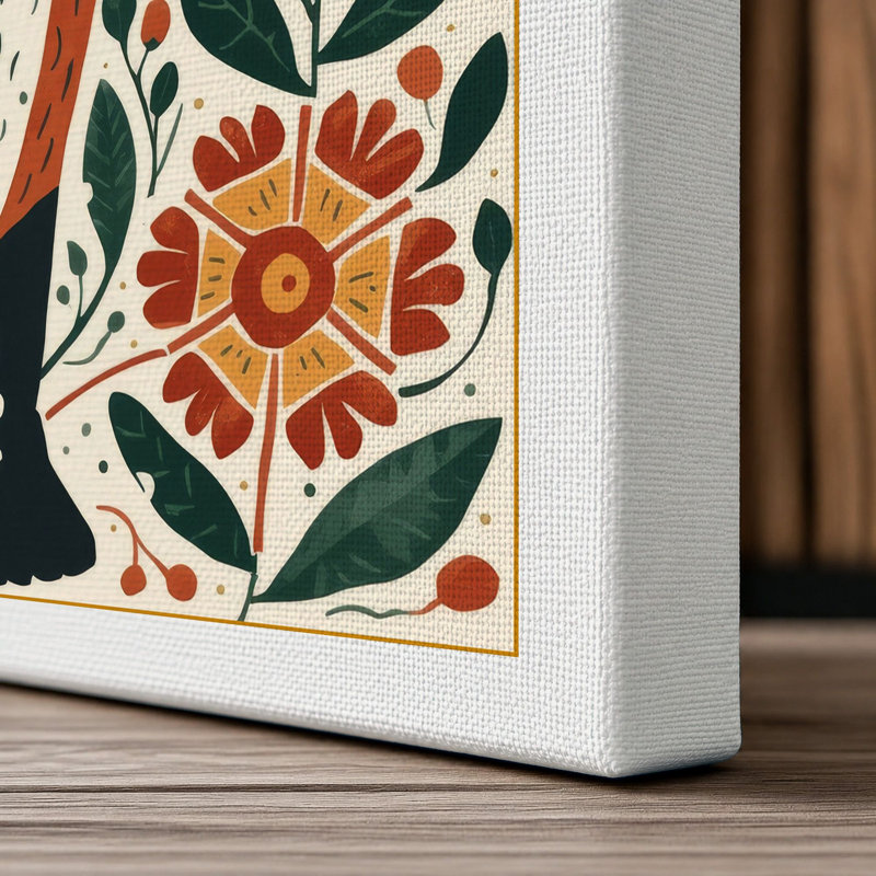 Fox and Botanica Botanical - Wrapped Canvas, 18x12 - 45.7 x 30.5 cm, White Border