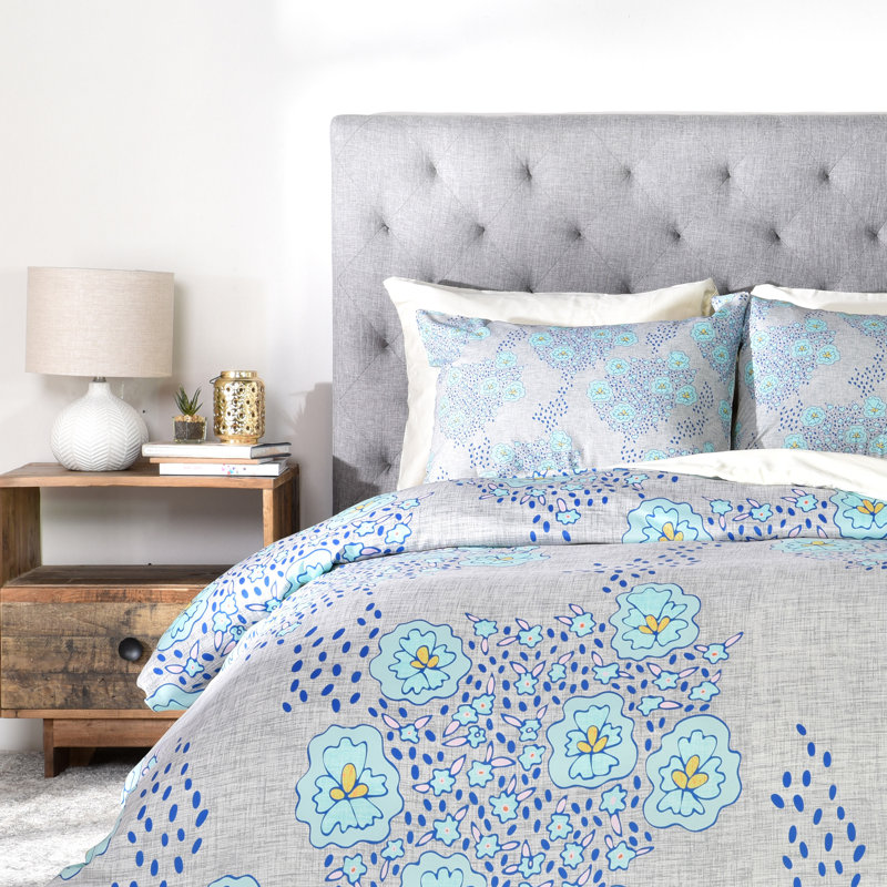 Holli Zollinger Polyester Floral Duvet Cover, Queen Duvet Cover + 2 Standard Shams