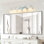 Luminaire de meuble-lavabo pour salle de bain - cristal rétro 4 lumières, abat-jour en verre transparent, élégant design sur miroir