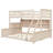 Twin XL Over Queen Bunk Bed With Integrated Shelving, Color-Changing Lights And Pegboard, Beige-1049386797-1049386794