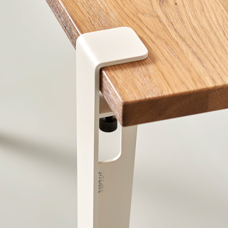 Pieds de table en acier Tiptoe, Cream White