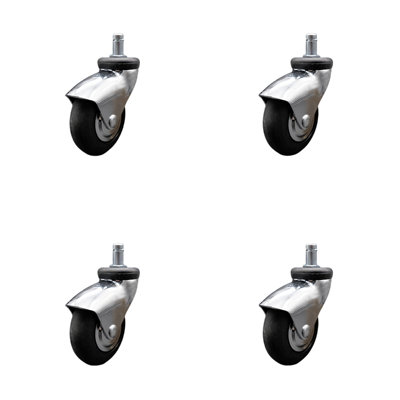 Chrome Hooded Neoprene Rubber Ring Stem Casters