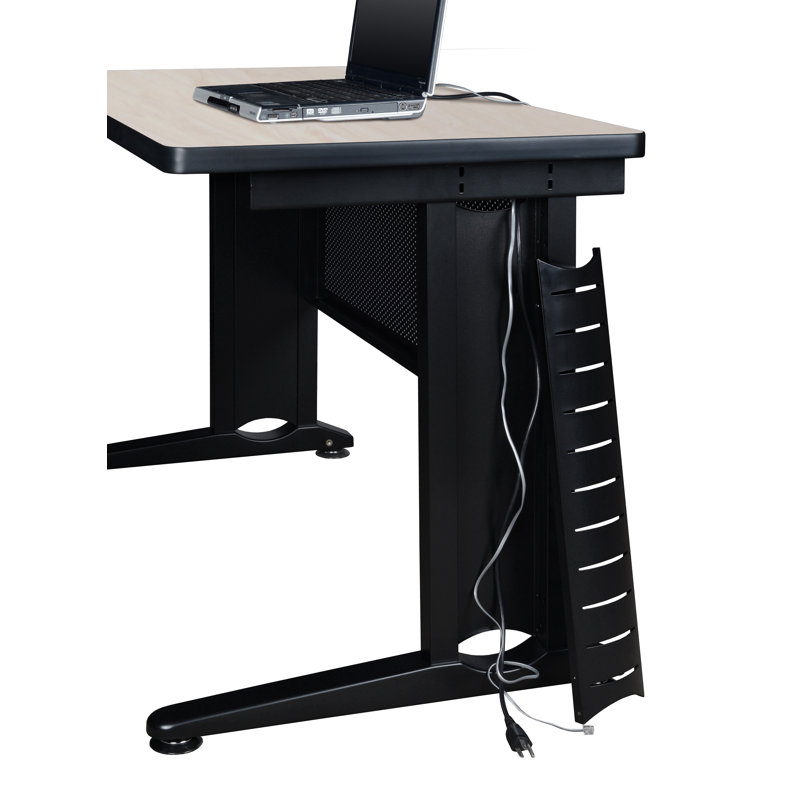Nevjana Fusion U-Shaped Desk with Double Pedestal Drawer, Érable, H 29 po x l 66 po x P 96 po
