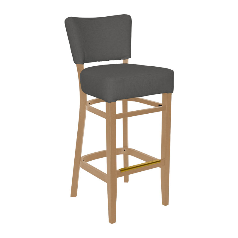 Tabouret de bar Madison, Bois naturel, Gris