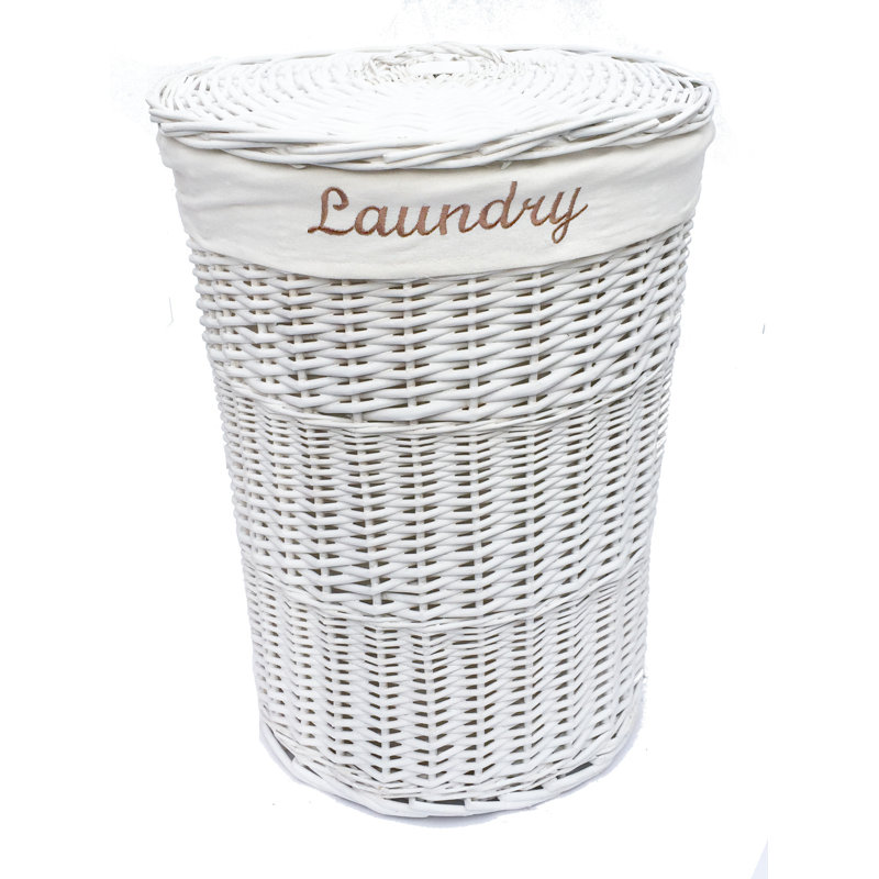 Laundry Hamper, Large (59cm x 44cm x 44cm), White