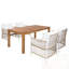 Ensemble de table de salle à manger 5 pièces en bois avec 4 fauteuils en rotin-1075612264