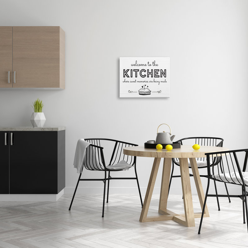 «Welcome to Kitchen Fresh Baked Pie», art textuel sur toile, Toile tendue, H 16 po x l 20 po x P 1,5 po
