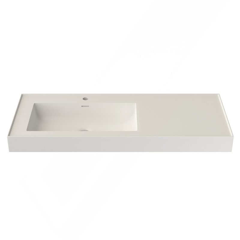 Basin 47 Inch Bathroom Solid surface , Matte White Color