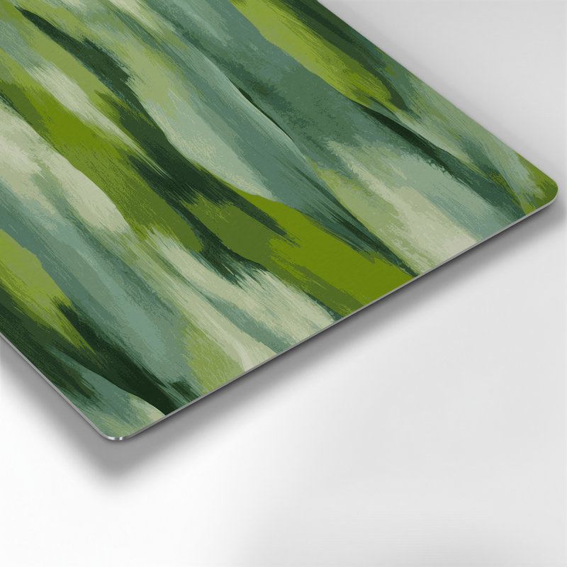 Art mural abstrait en métal vert 94, H 16 po x l 16 po