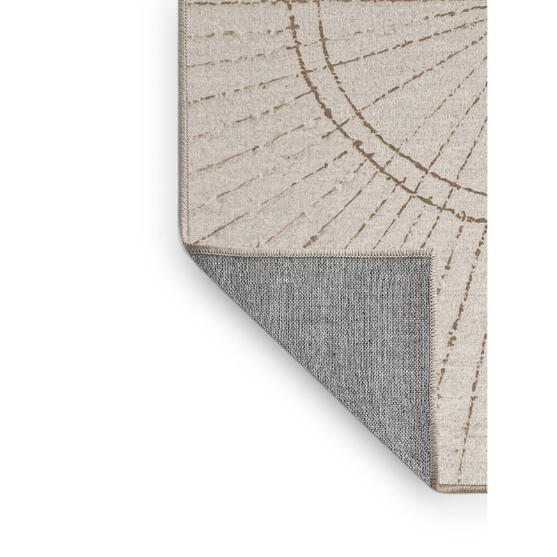 Machine Washable Tribeca New Years Modern & Contemporary Abstract Rug in Beige – Beige Binding, 8x10