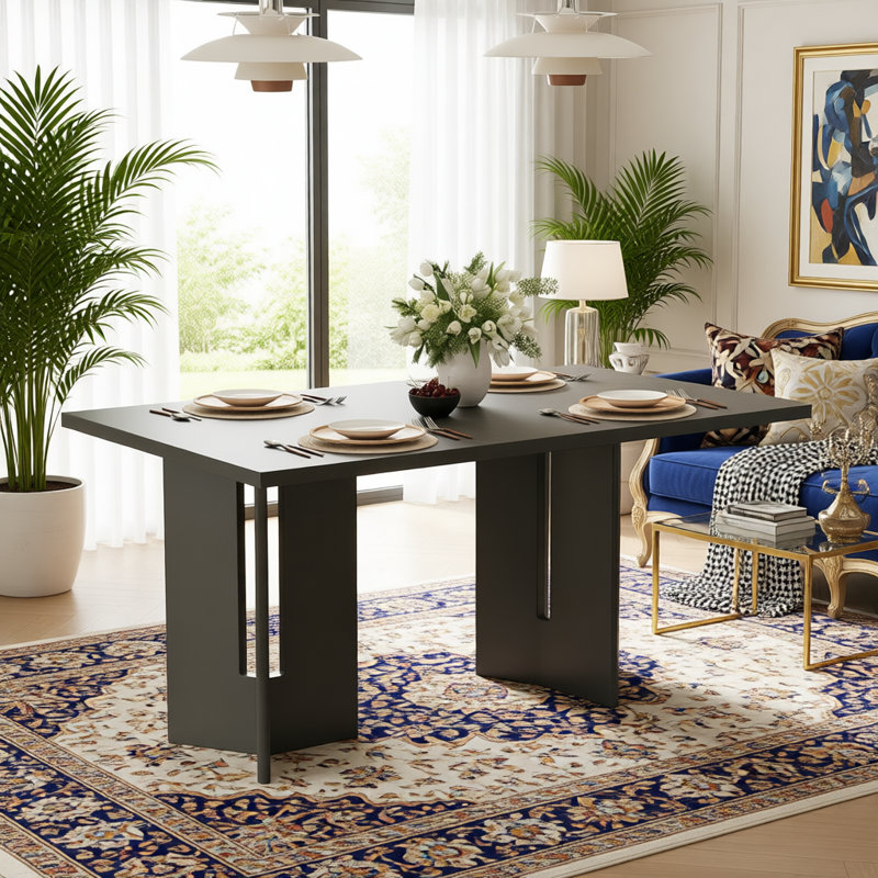 60" Rectangular Kitchen & Dining Room Table, Gray