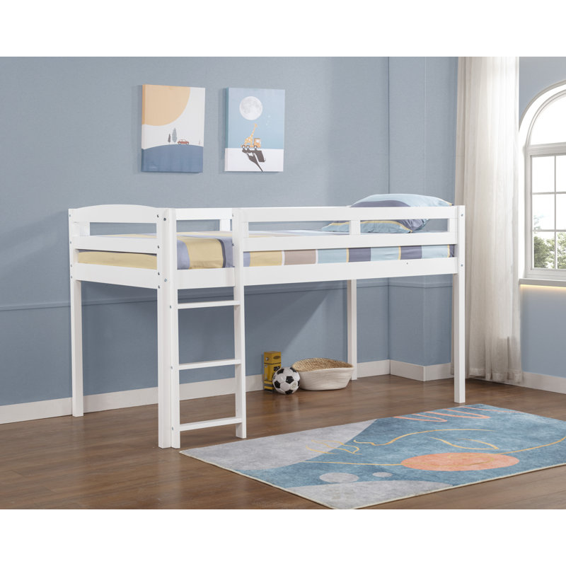 Alique Kids Loft Bed, White, Twin