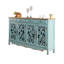 Banc de rangement bleu en bois manufacturé