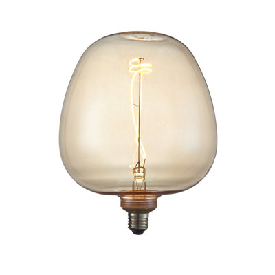 4W E27 ES XL Amber Globe LED Non-Dimmable Bulb - 320lm 2000K Warm White