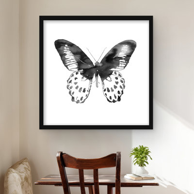 Papillon noir - insecte, impression matte encadrée