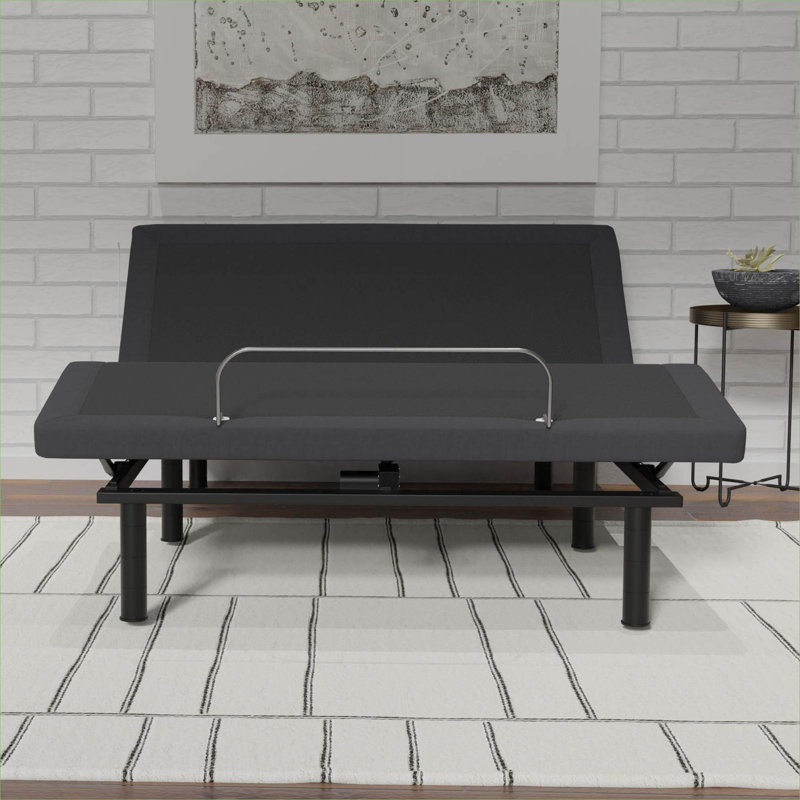 Pour la chambre à coucher: base de lit grand réglable avec commande vocale, éclairage à DEL, fabrication en métal massif, gris froid