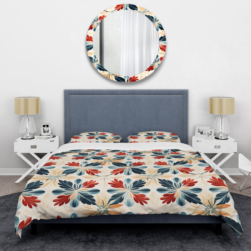 Marrocain Red And Blue Eclectic Mix - Ensemble de housse de couette éclectique